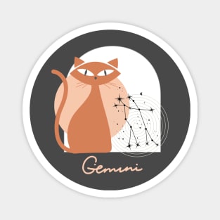 Gemini Zodiac Cat Modern Astrology Horoscope Kitty Magnet